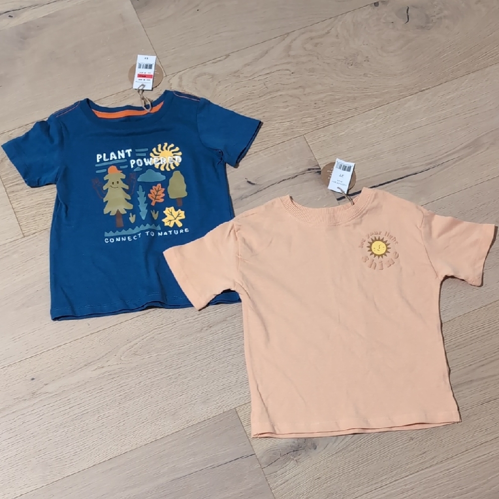 dip Kids Short Sleeve Tees - Blue and Peach